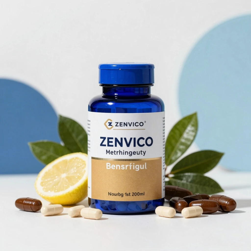 Zenvico herbal supplement bottle with natural ingredients
